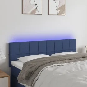 Blue fabric LED headboard 144x5x78/88 cm by vidaXL, Headboards and footboards - Ref: Foro24-3121616, Price: 64,36 €, Discount: %