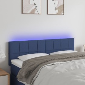 LED-Kopfteil aus blauem Stoff, 144 x 5 x 78/88 cm von vidaXL, Kopf- und Fußteile - Ref: Foro24-3121616, Preis: 56,68 €, Rabat...
