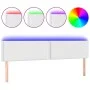 Kopfteil mit LED, weißem Kunstleder, 200 x 5 x 78/88 cm von vidaXL, Kopf- und Fußteile - Ref: Foro24-3121581, Preis: 57,98 €,...