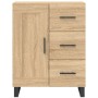 Aparador alto madera contrachapada color roble 69,5x34x180 cm
