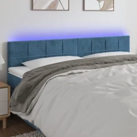 LED-Kopfteil aus dunkelblauem Samt, 180 x 5 x 78/88 cm von vidaXL, Kopf- und Fußteile - Ref: Foro24-3121676, Preis: 73,06 €, ...