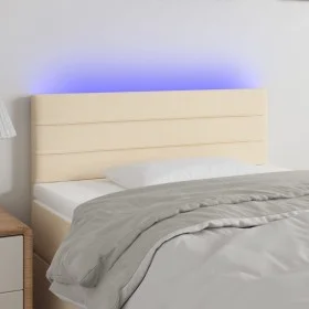 Cream fabric headboard with LED 80x5x78/88 cm by vidaXL, Headboards and footboards - Ref: Foro24-3121731, Price: 42,33 €, Dis...