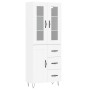Aparador alto madera contrachapada blanco 69,5x34x180 cm