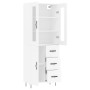 Aparador alto madera contrachapada blanco 69,5x34x180 cm