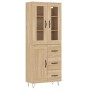 Aparador alto madera contrachapada color roble 69,5x34x180 cm