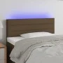 Cabecero con LED de tela marrón oscuro 100x5x78/88 cm de vidaXL, Cabeceros y pies de cama - Ref: Foro24-3121745, Precio: 48,2...