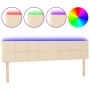 Kopfteil aus cremefarbenem Stoff mit LED 180x5x78/88 cm von vidaXL, Kopf- und Fußteile - Ref: Foro24-3121631, Preis: 73,12 €,...