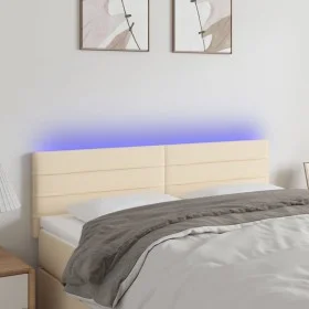 Kopfteil aus cremefarbenem Stoff mit LED 144x5x78/88 cm von vidaXL, Kopf- und Fußteile - Ref: Foro24-3121755, Preis: 67,31 €,...