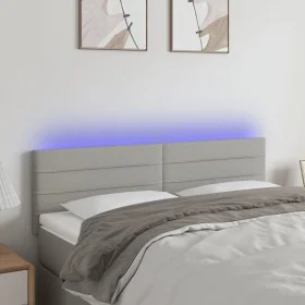 Hellgraues Stoffkopfteil mit LED 144x5x78/88 cm von vidaXL, Kopf- und Fußteile - Ref: Foro24-3121750, Preis: 65,67 €, Rabatt: %