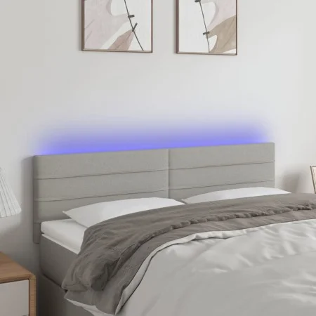 Light gray fabric headboard with LED 144x5x78/88 cm by vidaXL, Headboards and footboards - Ref: Foro24-3121750, Price: 65,67 ...