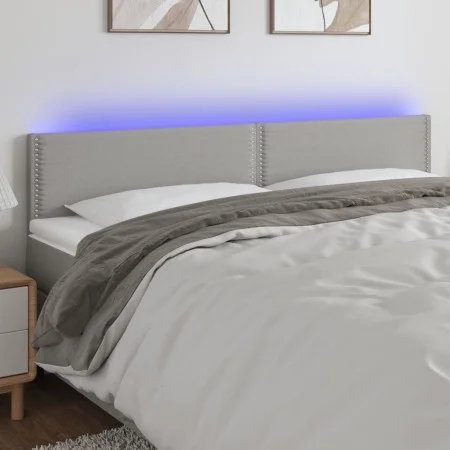 Light gray fabric headboard with LED 200x5x78/88 cm by vidaXL, Headboards and footboards - Ref: Foro24-3121494, Price: 57,98 ...