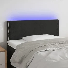 Kopfteil aus schwarzem Samt mit LED 80x5x78/88 cm von vidaXL, Kopf- und Fußteile - Ref: Foro24-3121504, Preis: 37,27 €, Rabat...