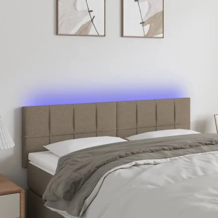 Headboard with LED in taupe gray fabric 144x5x78/88 cm by vidaXL, Headboards and footboards - Ref: Foro24-3121614, Price: 54,...