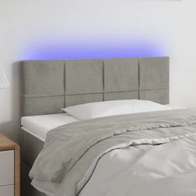 Light gray velvet headboard with LED 100x5x78/88 cm by vidaXL, Headboards and footboards - Ref: Foro24-3121654, Price: 48,23 ...