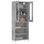 Aparador alto madera contrachapada gris hormigón 69,5x34x180 cm