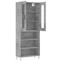 Aparador alto madera contrachapada gris hormigón 69,5x34x180 cm