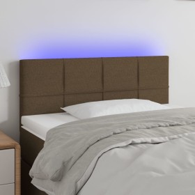 Headboard with LED in dark brown fabric 80x5x78/88 cm by vidaXL, Headboards and footboards - Ref: Foro24-3121589, Price: 43,7...