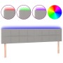Hellgraues Stoffkopfteil mit LED 200x5x78/88 cm von vidaXL, Kopf- und Fußteile - Ref: Foro24-3121634, Preis: 67,72 €, Rabatt: %