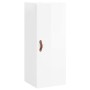 Aparador alto madera contrachapada blanco brillo 34,5x34x180 cm
