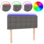 Headboard with LED gray synthetic leather 80x5x78/88 cm by vidaXL, Headboards and footboards - Ref: Foro24-3121688, Price: 52...