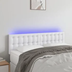 Kopfteil mit LED, weißem Kunstleder, 144 x 5 x 78/88 cm von vidaXL, Kopf- und Fußteile - Ref: Foro24-3121703, Preis: 75,03 €,...