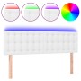 Headboard with LED white synthetic leather 144x5x78/88 cm by vidaXL, Headboards and footboards - Ref: Foro24-3121703, Price: ...