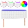 Kopfteil mit LED, weißem Kunstleder, 144 x 5 x 78/88 cm von vidaXL, Kopf- und Fußteile - Ref: Foro24-3121703, Preis: 75,03 €,...