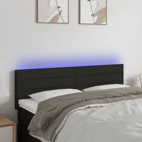 Kopfteil aus schwarzem Stoff mit LED 144x5x78/88 cm von vidaXL, Kopf- und Fußteile - Ref: Foro24-3121752, Preis: 65,12 €, Rab...
