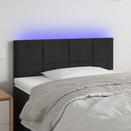 Kopfteil aus schwarzem Samt mit LED 80x5x78/88 cm von vidaXL, Kopf- und Fußteile - Ref: Foro24-3121644, Preis: 39,59 €, Rabat...