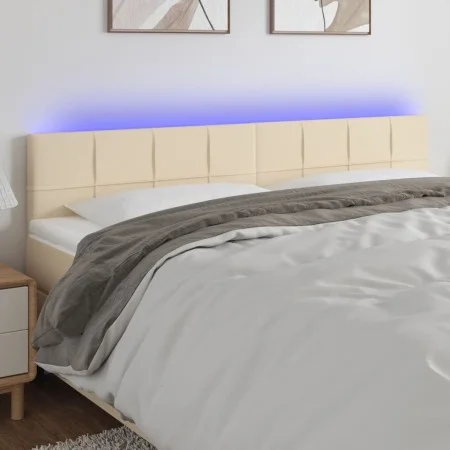 Cabecero con LED de tela color crema 200x5x78/88 cm de vidaXL, Cabeceros y pies de cama - Ref: Foro24-3121639, Precio: 65,49 ...