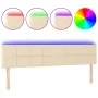 Cabecero con LED de tela color crema 200x5x78/88 cm de vidaXL, Cabeceros y pies de cama - Ref: Foro24-3121639, Precio: 65,49 ...