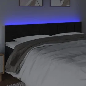 Black velvet headboard with LED 180x5x78/88 cm by vidaXL, Headboards and footboards - Ref: Foro24-3121674, Price: 72,44 €, Di...