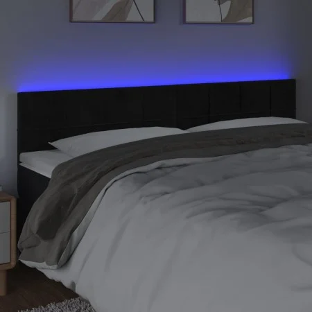 Cabecero con LED de terciopelo negro 180x5x78/88 cm de vidaXL, Cabeceros y pies de cama - Ref: Foro24-3121674, Precio: 72,41 ...