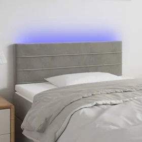 Light gray velvet headboard with LED 80x5x78/88 cm by vidaXL, Headboards and footboards - Ref: Foro24-3121782, Price: 41,76 €...