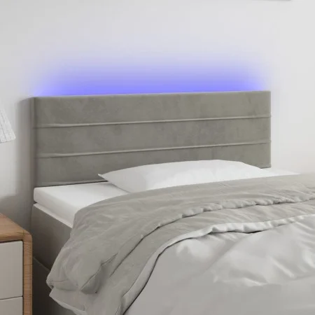 Light gray velvet headboard with LED 80x5x78/88 cm by vidaXL, Headboards and footboards - Ref: Foro24-3121782, Price: 41,76 €...