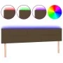 Headboard with LED in dark brown fabric 180x5x78/88 cm by vidaXL, Headboards and footboards - Ref: Foro24-3121629, Price: 65,...