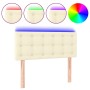 Kopfteil mit LED-Creme-Kunstleder 100x5x78/88 cm von vidaXL, Kopf- und Fußteile - Ref: Foro24-3121698, Preis: 53,49 €, Rabatt: %