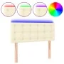 Kopfteil mit LED-Creme-Kunstleder 100x5x78/88 cm von vidaXL, Kopf- und Fußteile - Ref: Foro24-3121698, Preis: 58,24 €, Rabatt: %
