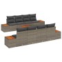 Conjunto de sofá de jardín con cojín 9 pcs Gris Poliratán