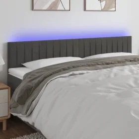 Dunkelgraues Samtkopfteil mit LED 200x5x78/88 cm von vidaXL, Kopf- und Fußteile - Ref: Foro24-3121917, Preis: 70,46 €, Rabatt: %