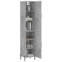 Aparador de madera contrachapada gris hormigón 34,5x34x180 cm