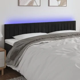Kopfteil aus schwarzem Samt mit LED 180x5x78/88 cm von vidaXL, Kopf- und Fußteile - Ref: Foro24-3121912, Preis: 73,50 €, Raba...