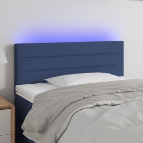 Kopfteil aus blauem Stoff mit LED 100x5x78/88 cm von vidaXL, Kopf- und Fußteile - Ref: Foro24-3121748, Preis: 46,09 €, Rabatt: %