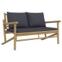 4-teiliges Gartenmöbel-Set aus Bambus mit dunkelgrauen Kissen von vidaXL, Gartensets - Ref: Foro24-3156470, Preis: 457,92 €, ...