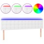 Kopfteil mit LED, weißem Kunstleder, 160 x 5 x 78/88 cm von vidaXL, Kopf- und Fußteile - Ref: Foro24-3121709, Preis: 65,82 €,...