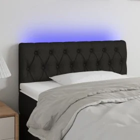 Black fabric headboard with LED 90x7x78/88 cm by vidaXL, Headboards and footboards - Ref: Foro24-3121932, Price: 49,53 €, Dis...