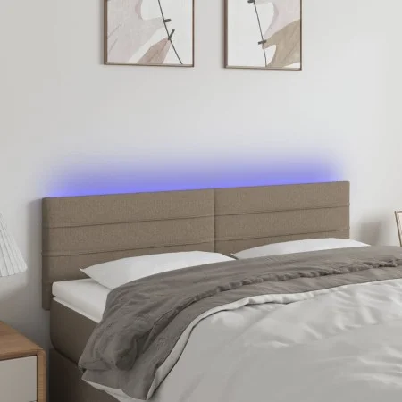 Headboard with LED in taupe gray fabric 144x5x78/88 cm by vidaXL, Headboards and footboards - Ref: Foro24-3121754, Price: 66,...