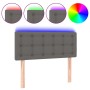 Headboard with LED gray synthetic leather 90x5x78/88 cm by vidaXL, Headboards and footboards - Ref: Foro24-3121694, Price: 46...