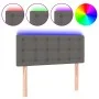 Headboard with LED gray synthetic leather 90x5x78/88 cm by vidaXL, Headboards and footboards - Ref: Foro24-3121694, Price: 47...