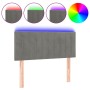 Light gray velvet headboard with LED 100x5x78/88 cm by vidaXL, Headboards and footboards - Ref: Foro24-3121892, Price: 45,60 ...